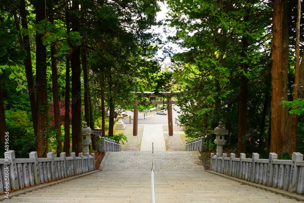 日本 北海道 函館八幡宮 鳥居