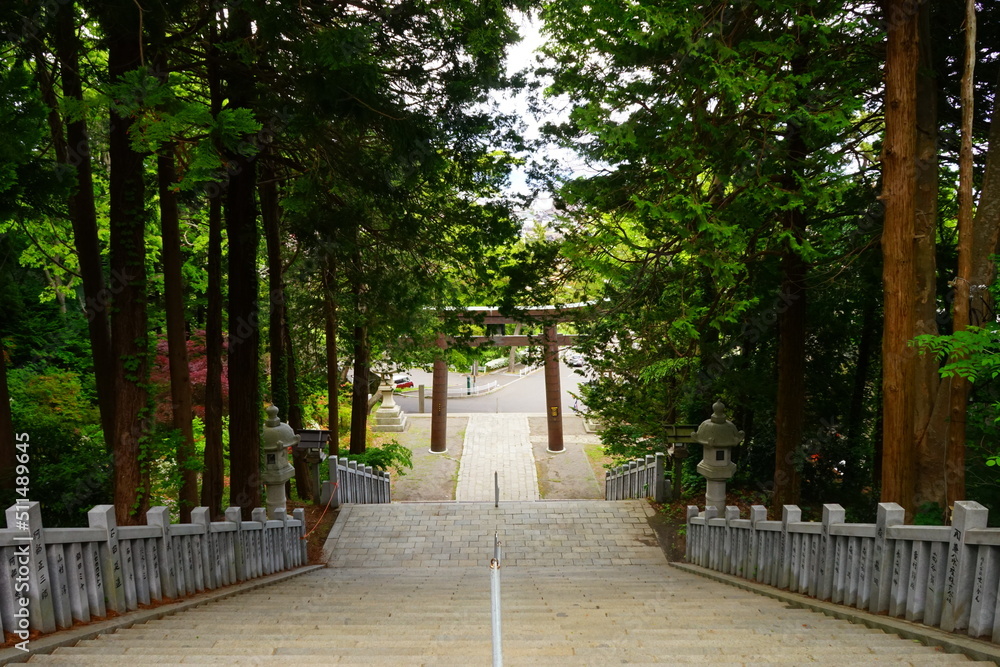 日本 北海道 函館八幡宮 鳥居