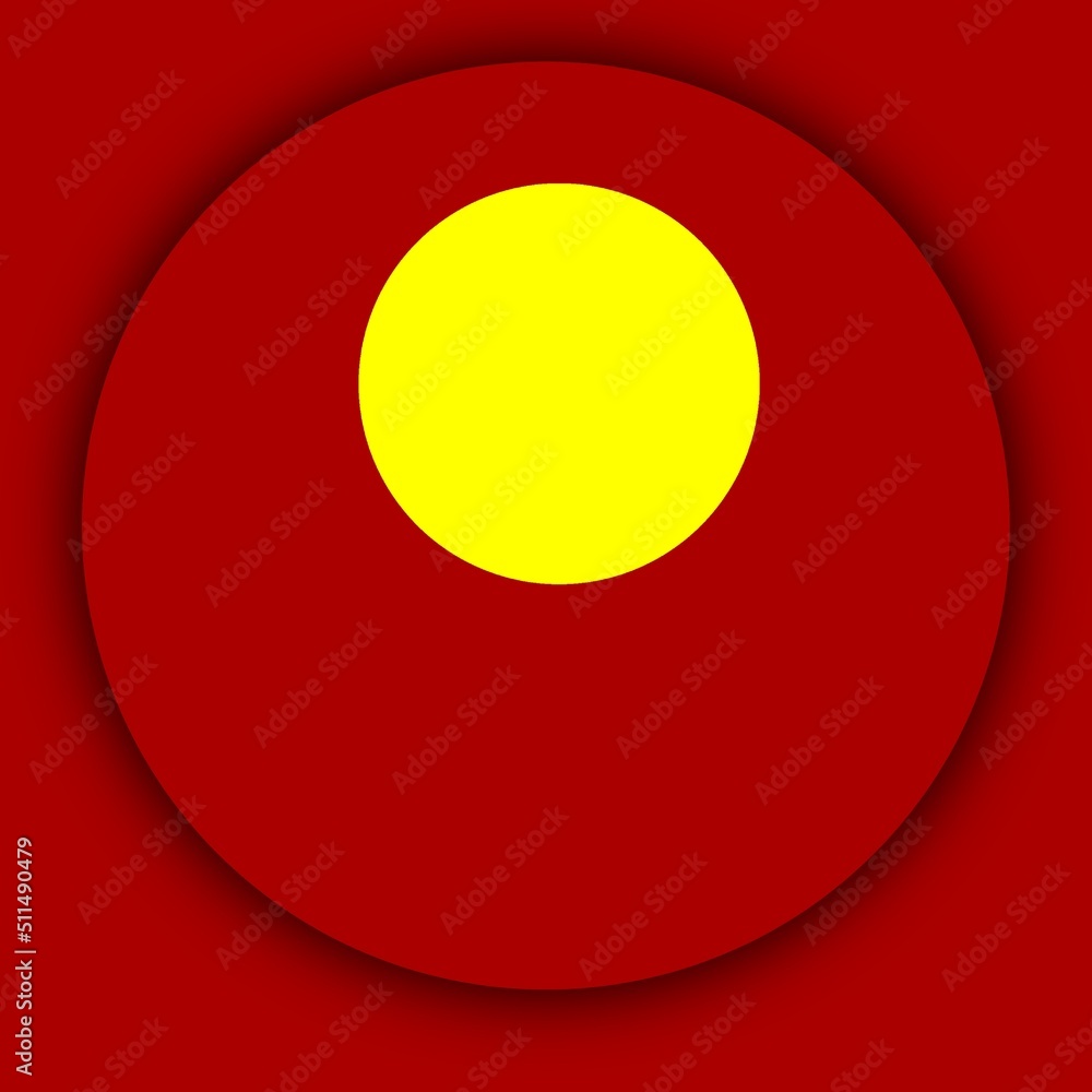 creative geometric design in yellow on a vivid red background creative geometric design in yellow on a vivid red background
