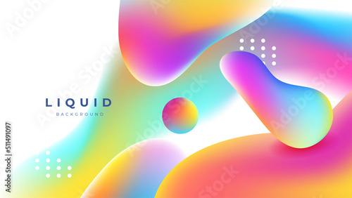 Set of colorful vivid vibrant gradient liquid fluid abstract background