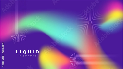 Set of colorful vivid vibrant gradient liquid fluid abstract background