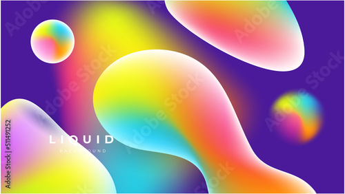 Set of colorful vivid vibrant gradient liquid fluid abstract background