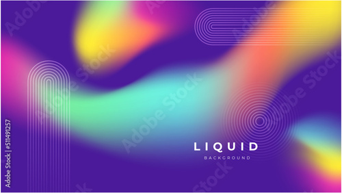 Set of colorful vivid vibrant gradient liquid fluid abstract background