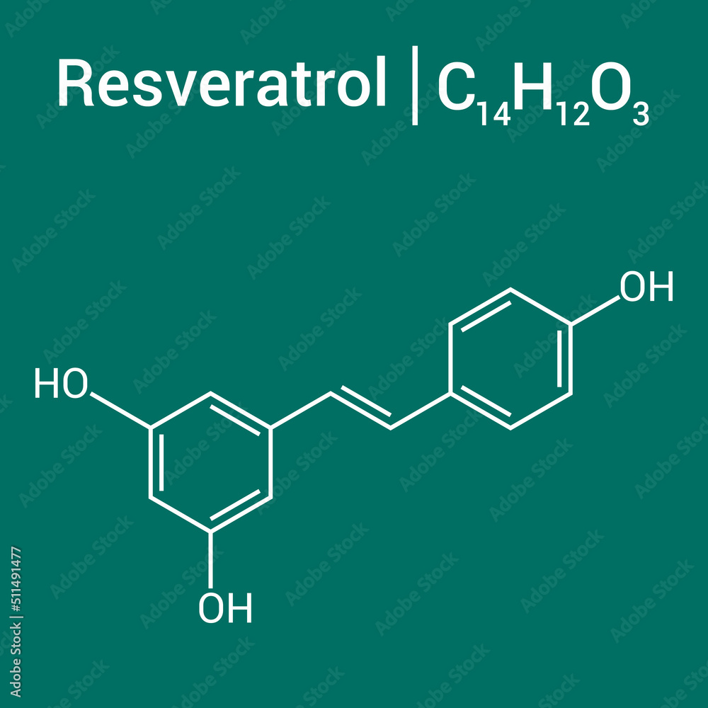 Fototapeta premium chemical structure of Resveratrol (C14H12O3)