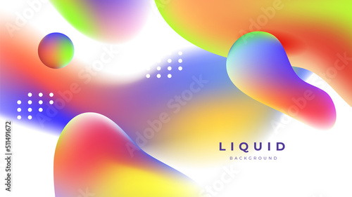 Modern colorful vivid vibrant gradient liquid fluid abstract background with blob shapes