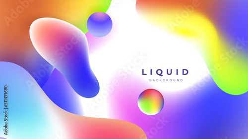 Modern colorful vivid vibrant gradient liquid fluid abstract background with blob shapes