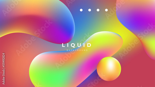 Modern colorful vivid vibrant gradient liquid fluid abstract background with blob shapes