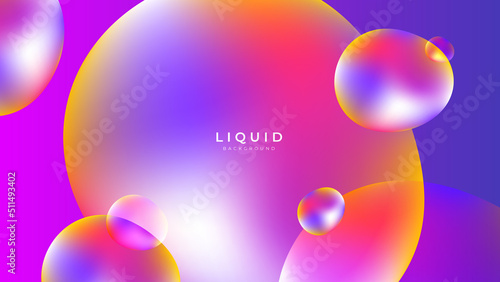 Modern colorful vivid vibrant gradient liquid fluid abstract background with blob shapes © Badr Warrior