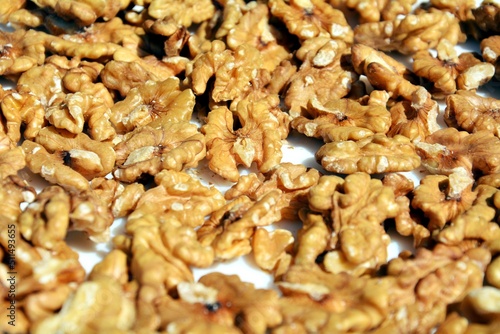 Nuts, healthy food, close up of a walnut