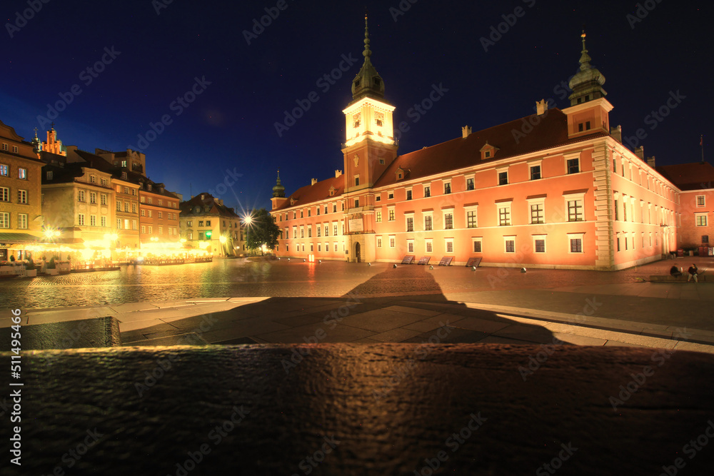 Poland, Warsaw 15.06.2022 - Warsaw Old Town by night