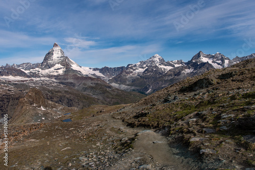 View of the Matterhorn Mountain at the Wallis near Zermatt, Switzerland  © Lapping Pictures