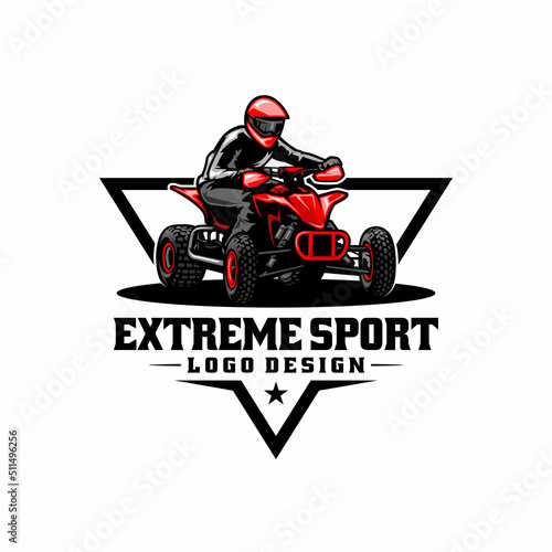 ATV quad bike and extreme sport illustration logo vector