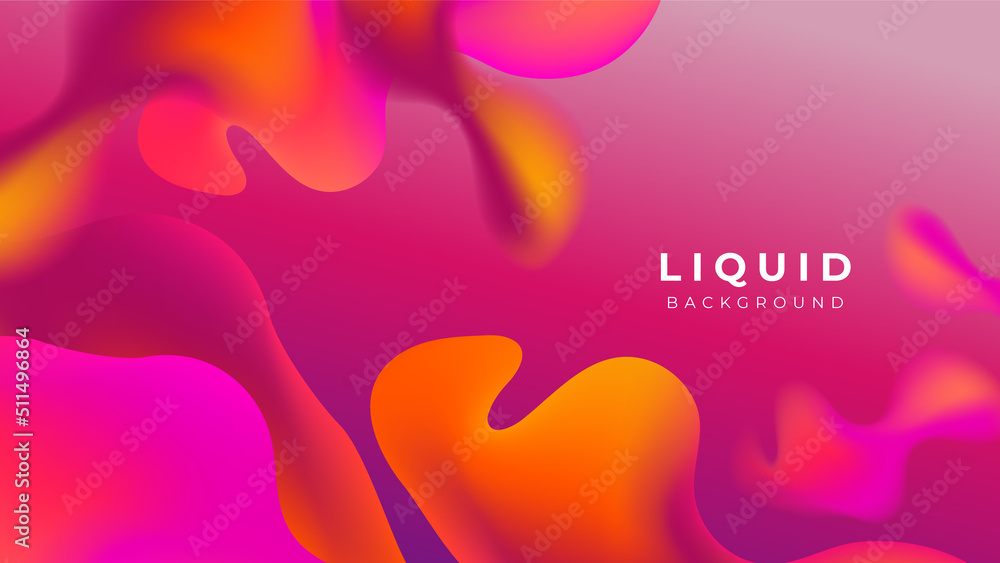 Modern colorful vivid vibrant gradient liquid fluid abstract background with blob shapes