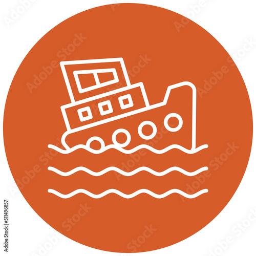 Boat Sink Icon Style