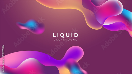 Modern colorful vivid vibrant gradient liquid fluid abstract background with blob shapes