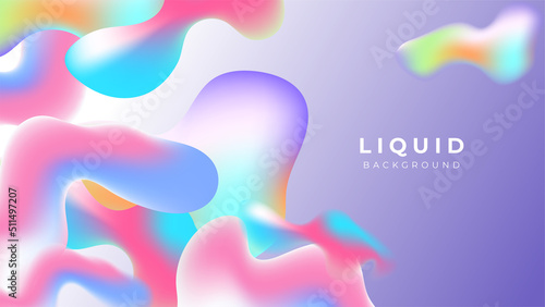 Modern colorful vivid vibrant gradient liquid fluid abstract background with blob shapes