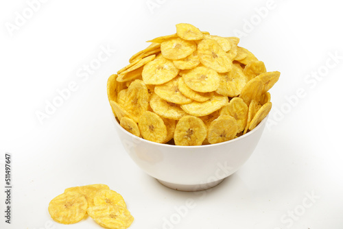Banana chips are dried, generally crispy slices of bananas. They can be covered with sugar or honey and have a sweet taste in banana wafers