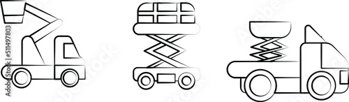 cherry picker elevator hand drawn