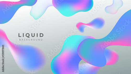 Modern colorful vivid vibrant gradient liquid fluid abstract background with blob shapes