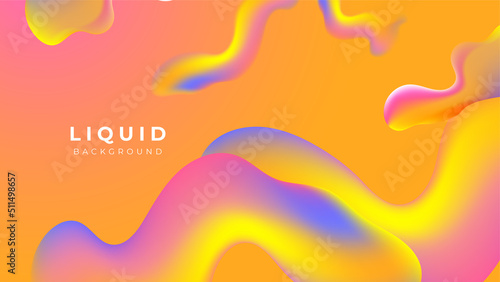 Modern colorful vivid vibrant gradient liquid fluid abstract background with blob shapes