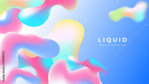 Fototapeta Naklejka Na Ścianę i Meble -  Modern colorful vivid vibrant gradient liquid fluid abstract background with blob shapes