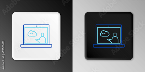Line Weather forecast icon isolated on grey background. Colorful outline concept. Vector © vector_v