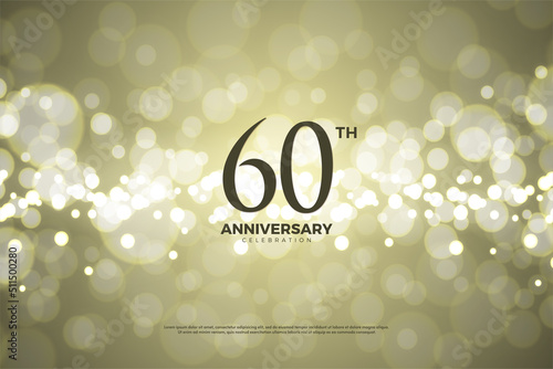 60th annniversary with number illustration. 