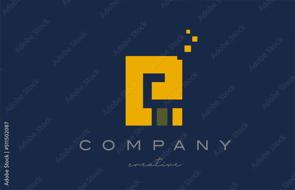 Fototapeta premium yellow dots E alphabet letter logo icon design. Template design for company or business