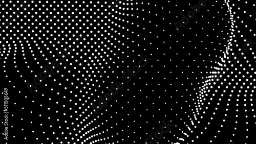 Dome-shaped protrusion part seine by stretching mesh for the illusion three-dimensional deformation of the surface. Screen media video trippy. Mesh LCD display. Scale size different hole space.
