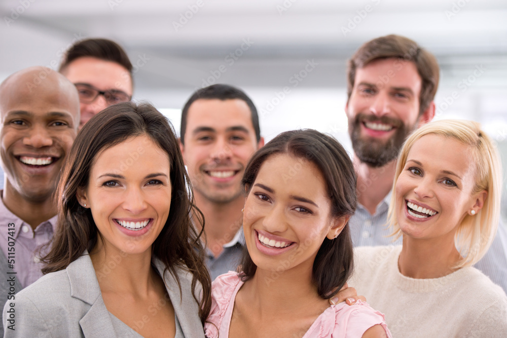 Success would put a smile on your face too. Cropped shot of a group of positive businesspeople. Success would put a smile on your face too. Cropped shot of a group of positive businesspeople.