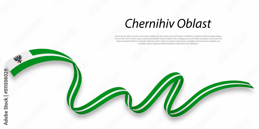 Waving ribbon or stripe with flag of Chernihiv Oblast Waving ribbon or stripe with flag of Chernihiv Oblast