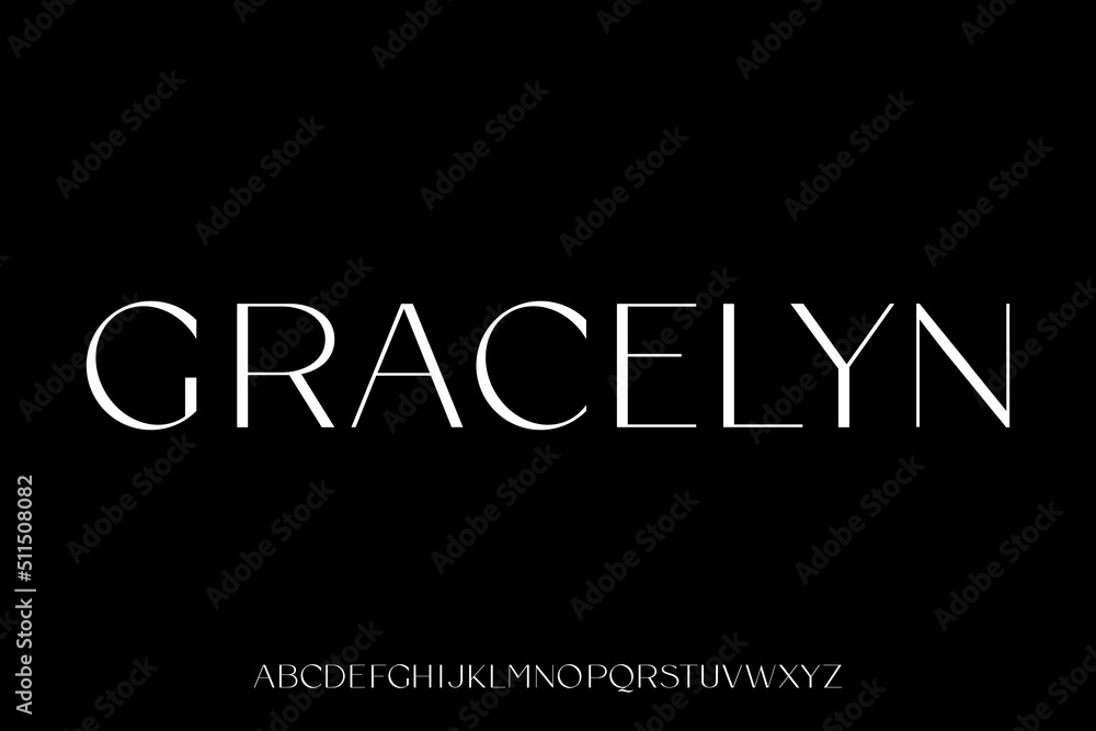Fototapeta premium Elegant luxury thin alphabet set display font vector