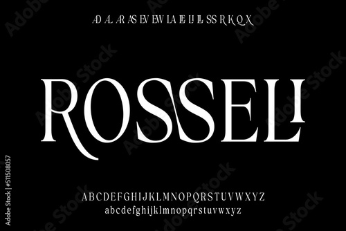Luxury condensed display font vector with alternate and ligature