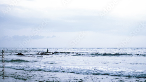 Beautiful light blue sea water landscape.