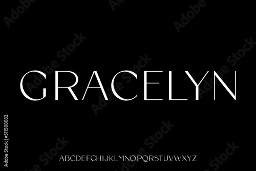 Elegant luxury thin alphabet set display font vector