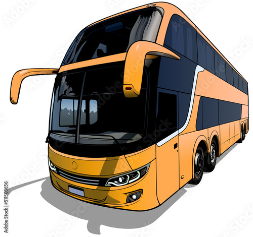 Платно Invictus Comil Luxury Long-distance Bus - Colored Illustration Isolated on White