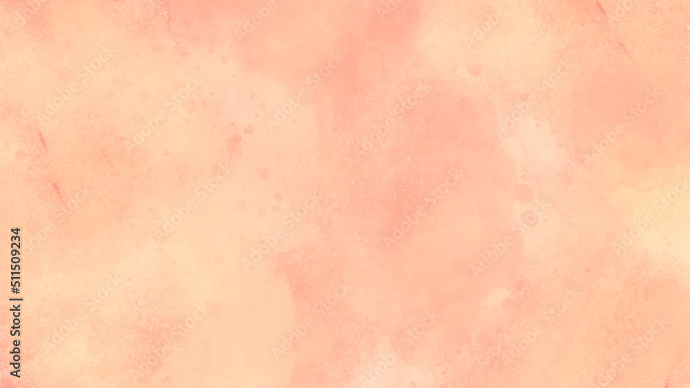Fototapeta premium Orange paper texture background with watercolor pattern. Abstract orange watercolor splash stroke background, bright multicolor hand drawn. Watercolor painted background. 