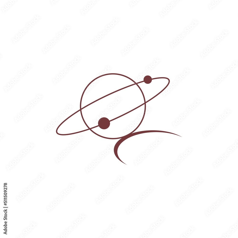 Planet icon logo design illustration template