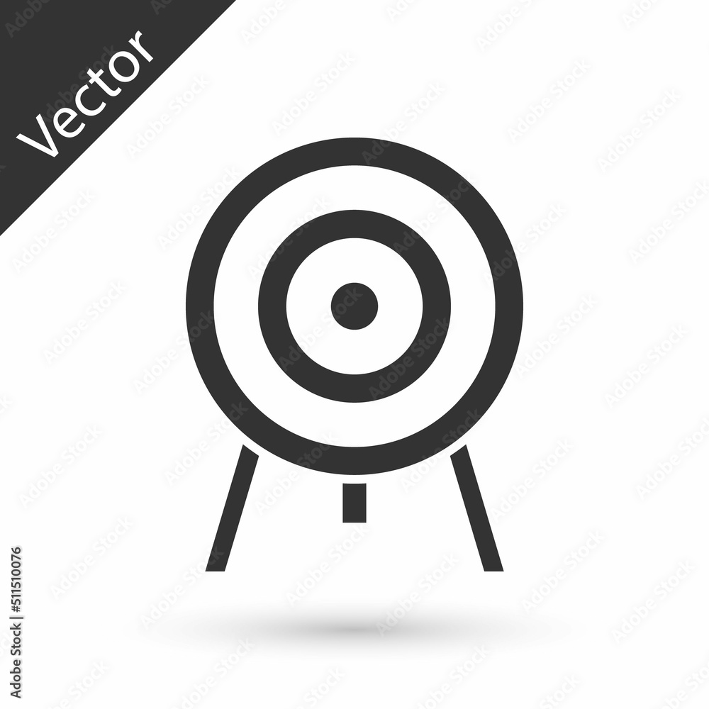 Grey Target icon isolated on white background. Dart board sign. Archery board icon. Dartboard sign. Business goal concept. Vector Grey Target icon isolated on white background. Dart board sign. Archery board icon. Dartboard sign. Business goal concept. Vector