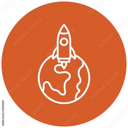 Rocket Earth Icon Style