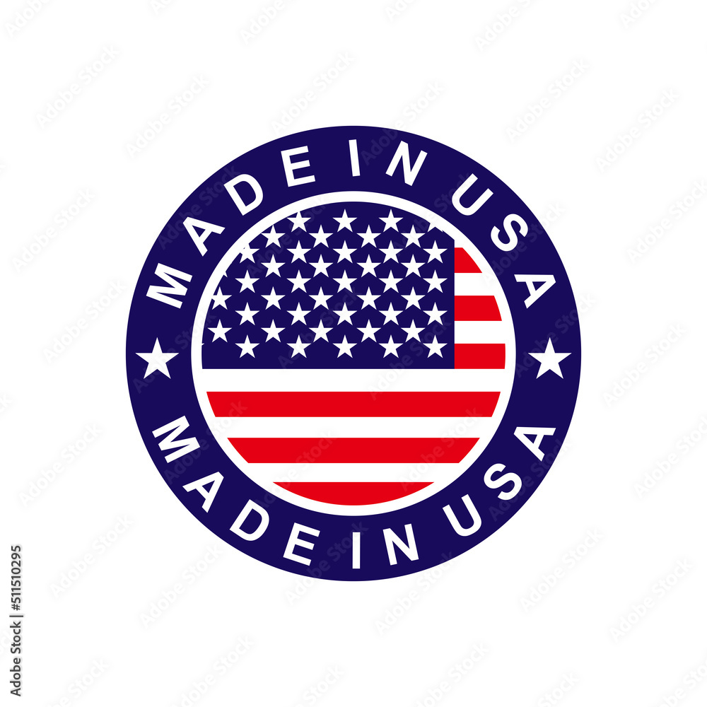 Made in USA sign. Round made in USA logo design Made in USA sign. Round made in USA logo design