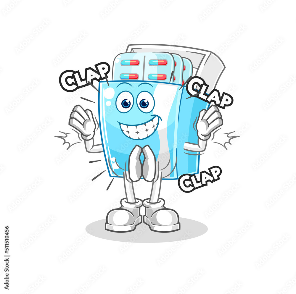 medicine package applause illustration. character vector medicine package applause illustration. character vector