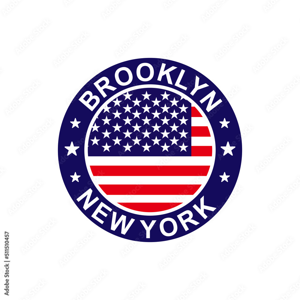 Brooklyn and New York city badge or typography print design Brooklyn and New York city badge or typography print design
