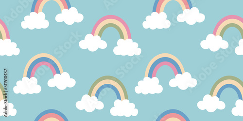 Vintage rainbow background, seamless vector pattern