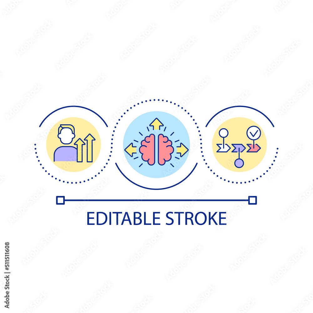 Deeping knowledge loop concept icon. Learning and education. Knowledge and information acquisition abstract idea thin line illustration. Isolated outline drawing. Editable stroke. Arial font used Deeping knowledge loop concept icon. Learning and education. Knowledge and information acquisition abstract idea thin line illustration. Isolated outline drawing. Editable stroke. Arial font used