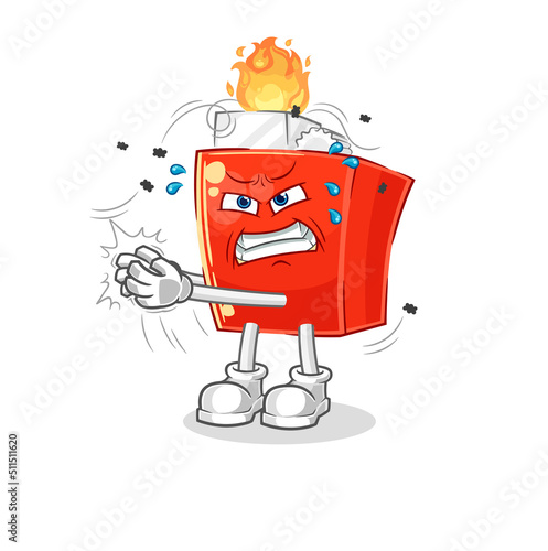 lighter swat fly character. cartoon mascot vector
