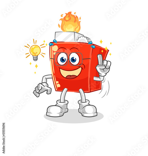 lighter got an idea cartoon. mascot vector