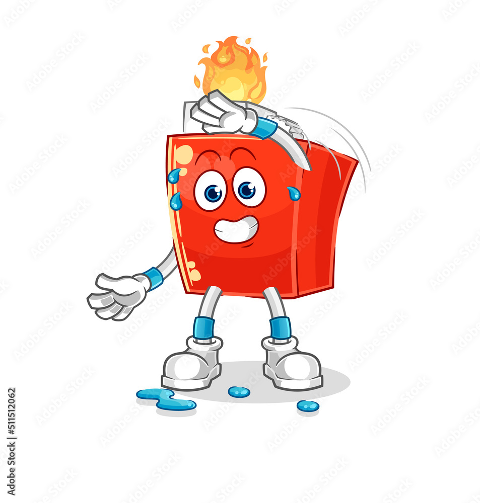 Obraz premium lighter stretching character. cartoon mascot vector