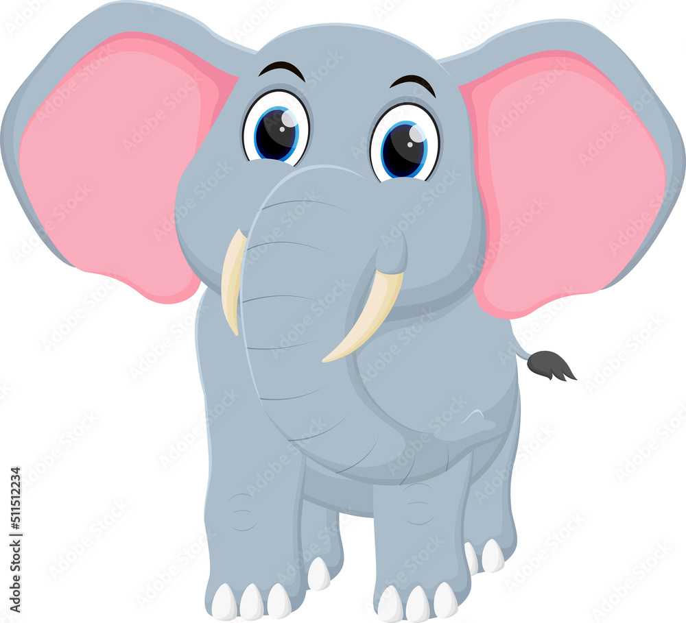 Happy Elephant cartoon isolated on white background Happy Elephant cartoon isolated on white background