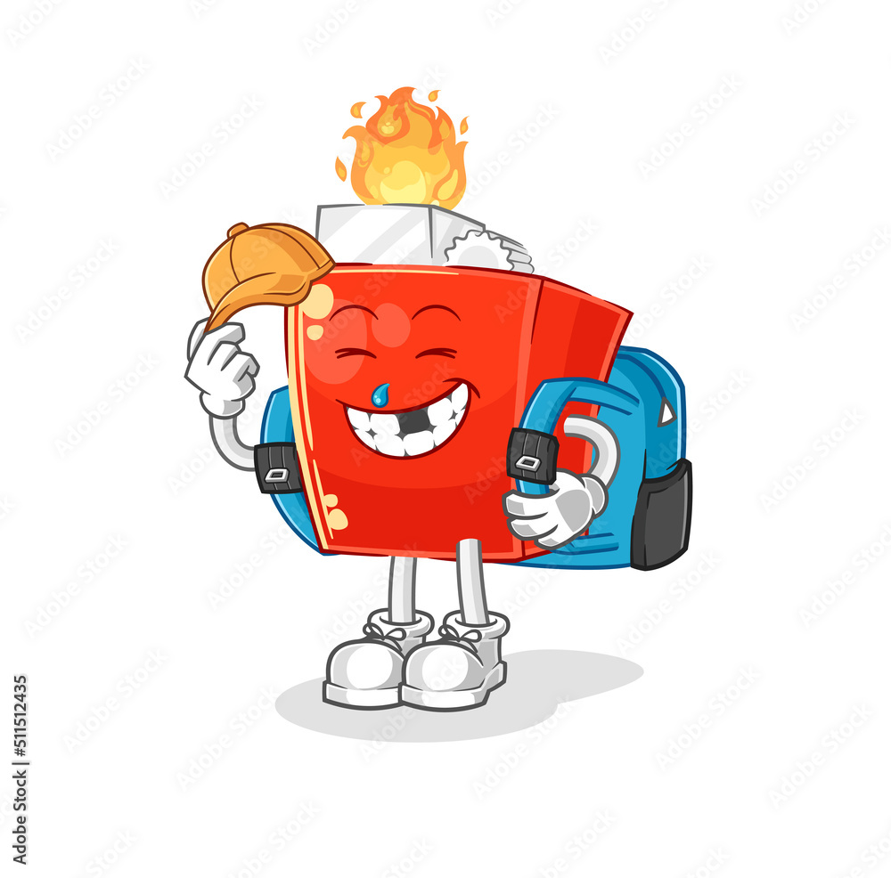 Obraz premium lighter goes to school vector. cartoon character